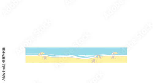 Seashells on sandy beach strip.