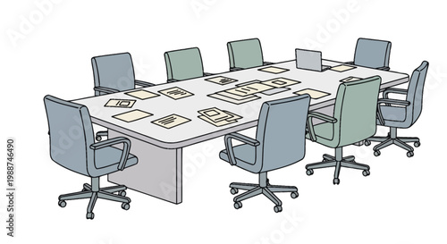 Office chairs around a conference table.