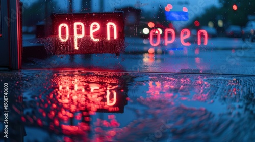 Neon sign reflection on wet street Canon EOS R5