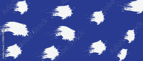 Abstract Blue Background with White Brush Stroke Seamless Pattern Grunge Paint Texture Design