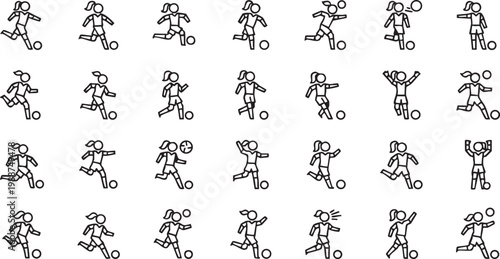 Scorer Girl Icon Pack – Female Scorekeeper, Sports Scoring & Analytics Vector Icons for UI & Apps