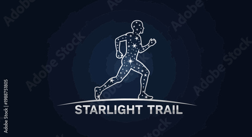 Starlight Trail Running Concept Illustrates Cosmic Connection and Celestial Endurance Imagery