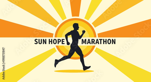 Sun Hope Marathon Runner In Sunshine Symbolizing Endurance And Fitness Goals