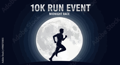 Stunning Silhouette of Night Runner Against the Vibrant, Ethereal Backdrop of the Full Moon