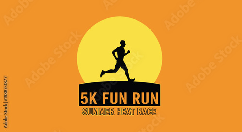 Summer Run Event Flyer Silhouette Design of An Athlete Promoting A Fun Race