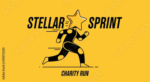 Stellar Sprint Charity Run: A Celestial Dash for a Cause, a Graphic Design Image