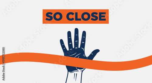 Success Is Within Reach: Illustration Of A Hand Extending Toward The Finish Line