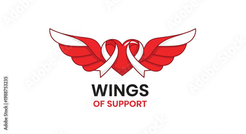 Symbol of Compassion and Solidarity: Wings of Support Embracing Hearts for Humanity