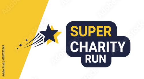 Super Charity Run: A Dynamic And Inspiring Logo Design, Abstract Iconography, With Star
