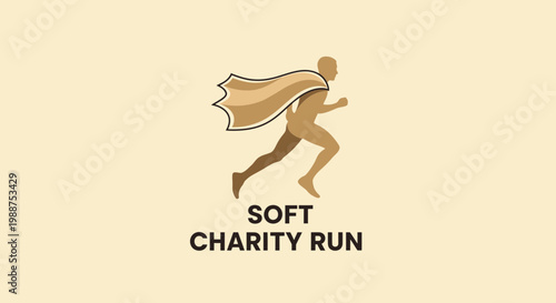Superhero Run For Charity With Simple Illustration and Soft Color Background Design