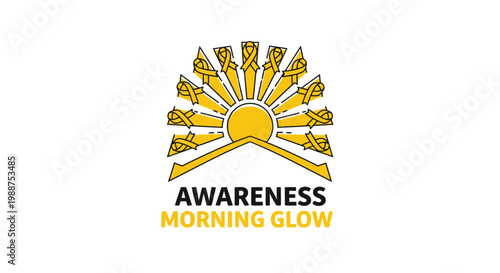 Symbolic Awareness Morning Glow Design Illustrating Solidarity, Unity, And Bright Beginnings