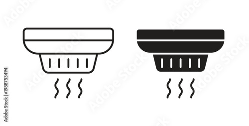 Smoke detector icon on white background. icon set