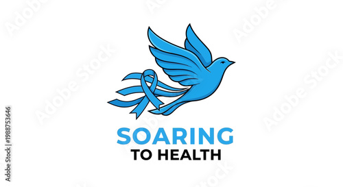 Supporting Positive Health Awareness With A Symbolic Dove And Ribbon Imagery