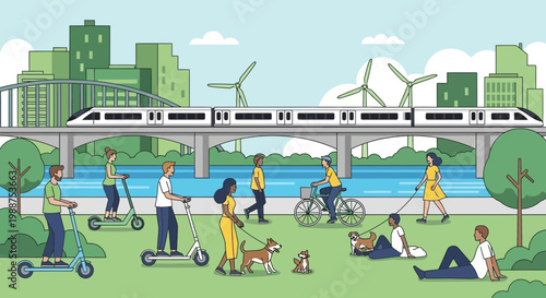 Sustainable Urban Transportation And Green City Living A Harmonious Blend Of Nature And Technology