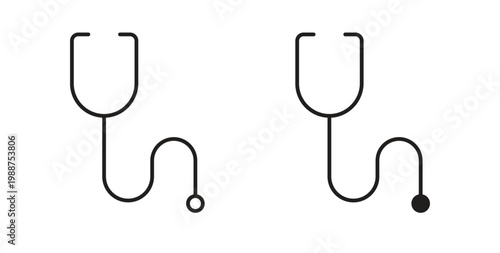 Stethoscope icon on white background. icon set