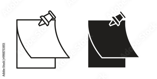 Sticky notes icon on white background. icon set