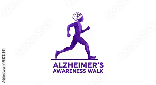 Symbolic Representation of Alzheimer's Awareness Walk with Human Silhouette and Brain