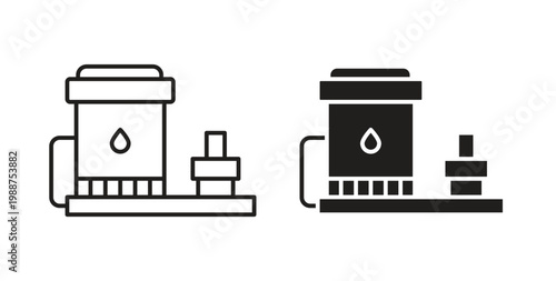 Sump pump icon on white background. icon set