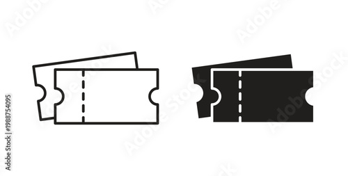 Foto Ticket icon on white background. icon set