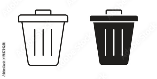 Trash icon on white background. icon set