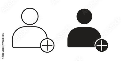 User add icon on white background. icon set