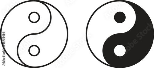 Foto Yin yang icon on white background. icon set