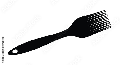 A black afro pick displayed against a white background a striking silhouette