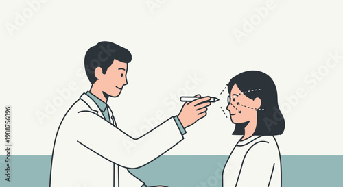 Cosmetic surgery consultation: doctor marking face for aesthetic procedure