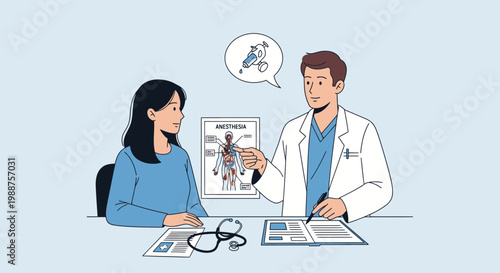 Doctor consulting patient about joint pain and treatment options in a medical office