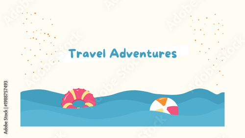 orange blue, summer activity, illustrative infographic, summer presentation, activity planner, beach theme, vacation infographic, creative slides, modern design, colorful layout, playful illustration,