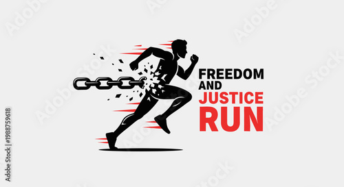 Symbolic Representation Of Escape From Oppression With Justice And Liberty In Progress