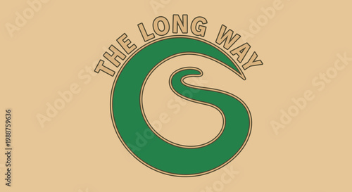 The Long Way Logo, Modern Design Representing Path of Purpose And Journeying