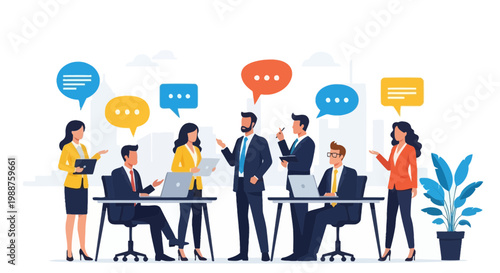 Team Of Professionals Coordinating And Communicating During A Meeting In A Modern Office