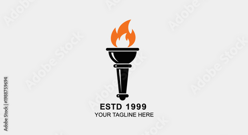 Torch Logo Design For Branding, Symbolizing Strength and Inspiration, Modern Emblem