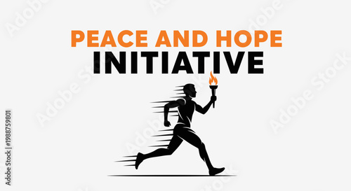 Torchbearer Championing Peace And Hope Initiative Symbolized By Runner Illustration