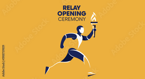 Torchbearer at Relay Opening Ceremony: A Symbol of Dedication, Athletics, and Movement