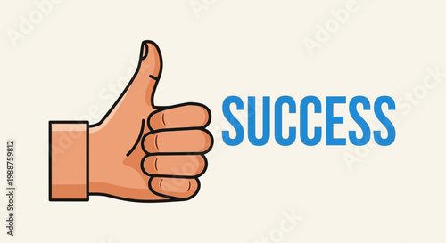 Thumbs Up Sign Indicating Achievement And Positive Outcomes