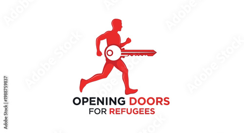 Symbolic Representation Of Refugee Pathway To Freedom And New Beginnings Illustration