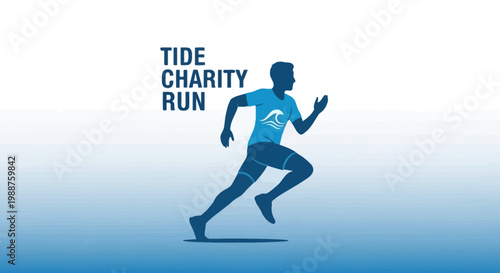 Tide Charity Run Dynamic Athlete Silhouette Illustration