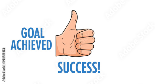 Thumbs Up For Goal Achievement And Success