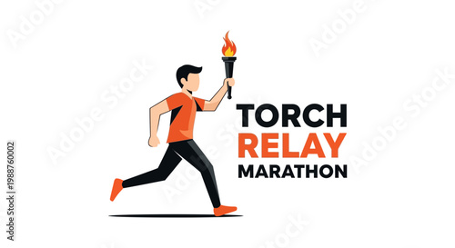 Torchbearer Races Towards Finish Line in Marathon Relay Event Illustrating Speed and Contest