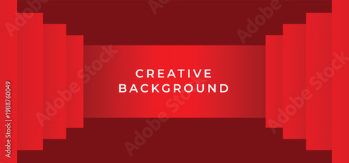 Modern Abstract Red Geometric Tunnel with Gradient and Text Space for Creative Background Design