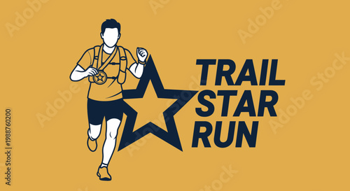 Trail Star Run Icon Illustrates A Dynamic And Energetic Design Perfect For Sports Promotions