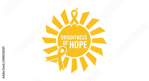 Symbolizing Hope And Encouragement With Bright Sunshine And Yellow Ribbon Illustration