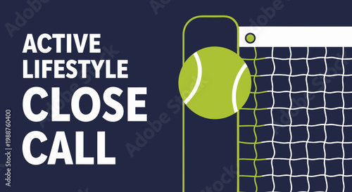 Tennis Motion Concept Emphasizing Healthy Lifestyle and The Excitement of a Close Call