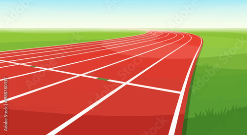 The Athletic Track And Open Field Under A Bright Sky