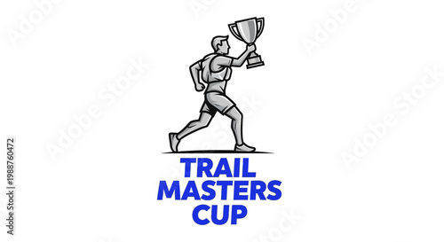 Trophy Winning Runner Celebrates Trail Running Mastery and Victory Championship