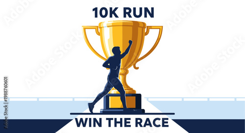 Triumphant Runner Celebrates Victory After Achieving 10K Run Across the Finish Line