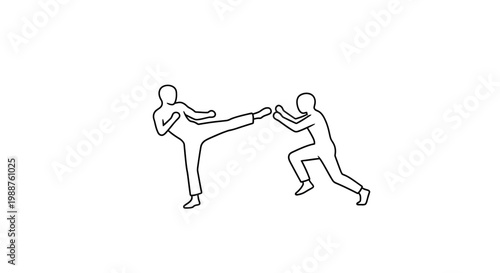 Two People Engaged in Martial Arts.