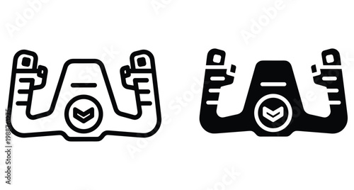 airplane yoke flight control icon set for cockpit steering navigation aviation pilot equipment manual drive system aircraft interface design elements